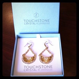 Touchstone Swarovski Crystal Cresent Earrings